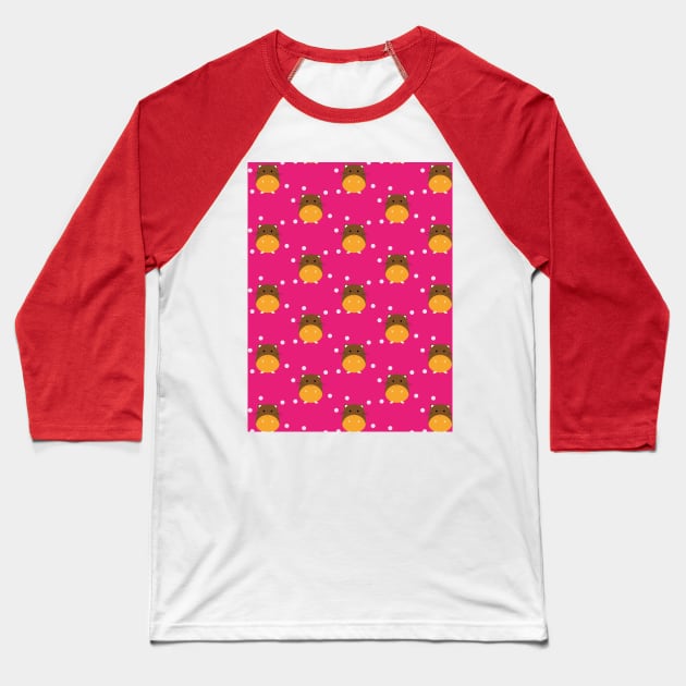 Cute Hamster Pet Cartoon Pattern, for hamster owners and lovers Baseball T-Shirt by Daily Design